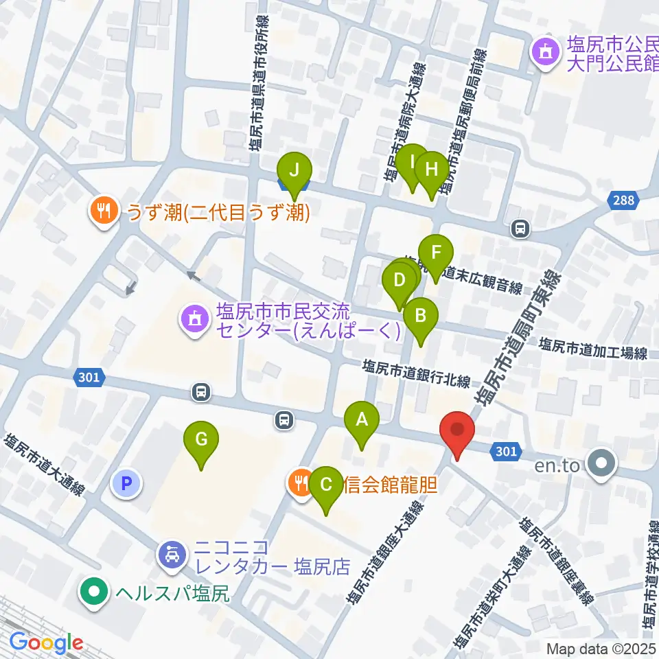 高ボッチ高原FM周辺のファミレス・ファーストフード一覧地図