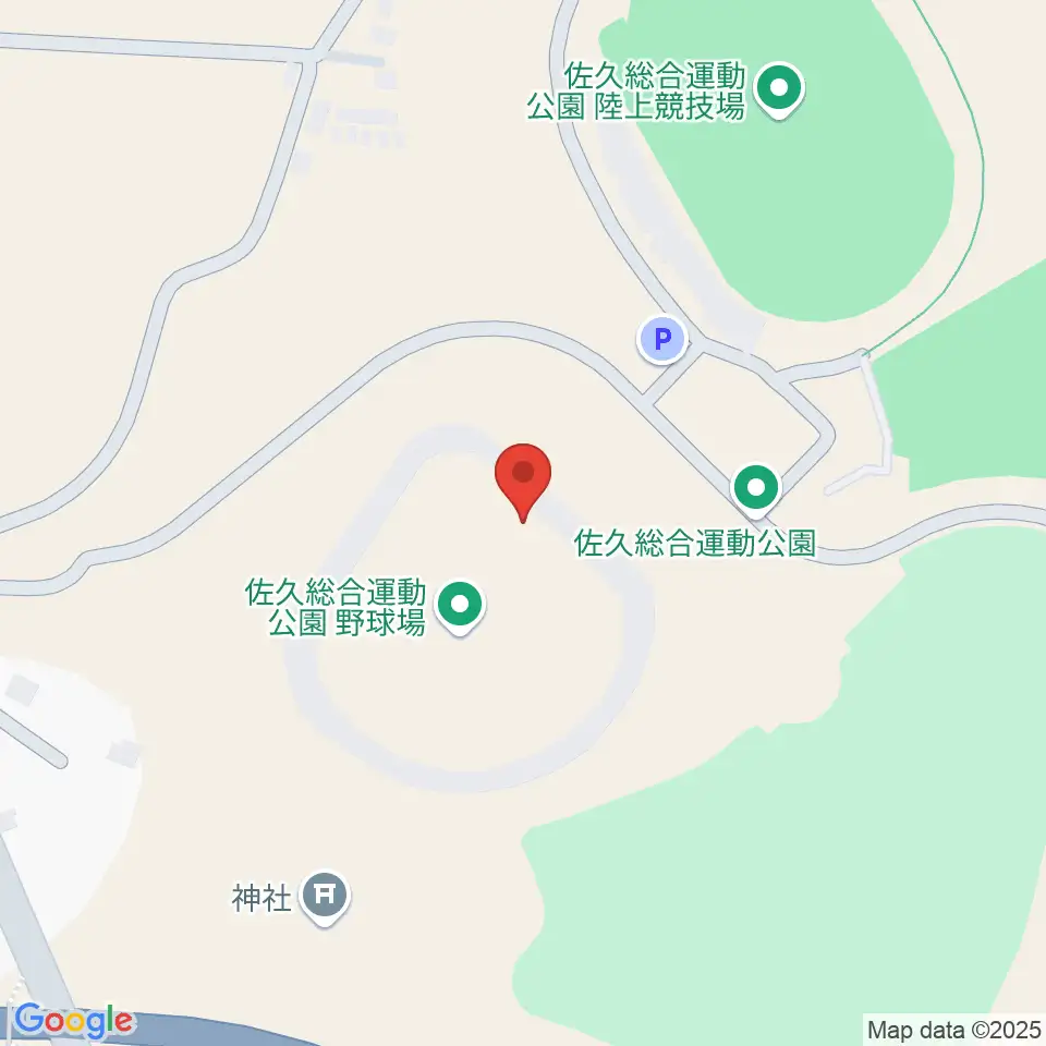 佐久総合運動公園野球場周辺のファミレス・ファーストフード一覧地図
