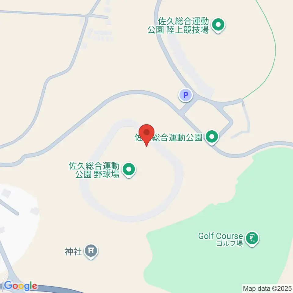 佐久総合運動公園野球場周辺のファミレス・ファーストフード一覧地図