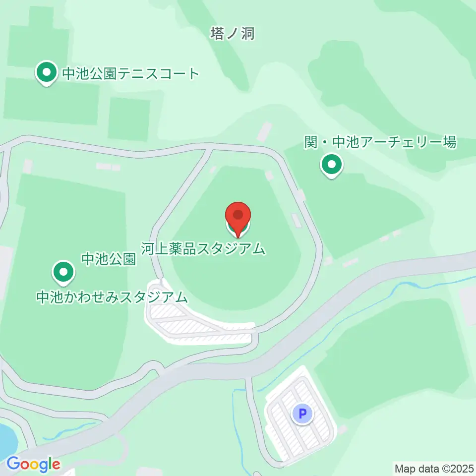 河上薬品スタジアム周辺のファミレス・ファーストフード一覧地図