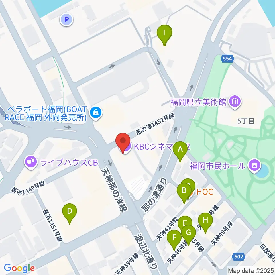 KBCシネマ1･2周辺のファミレス・ファーストフード一覧地図