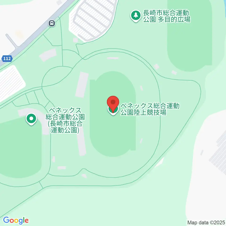 ベネックス総合運動公園陸上競技場周辺のファミレス・ファーストフード一覧地図