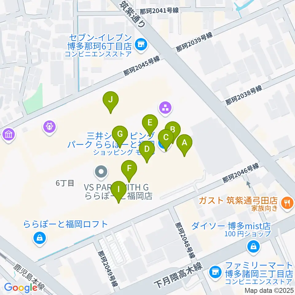 TOHOシネマズららぽーと福岡周辺のファミレス・ファーストフード一覧地図