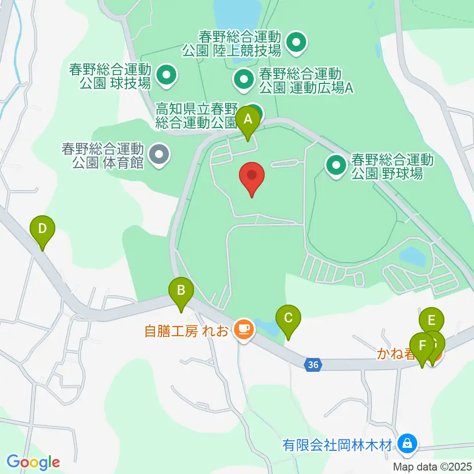 春野総合運動公園補助競技場周辺のファミレス・ファーストフード一覧地図