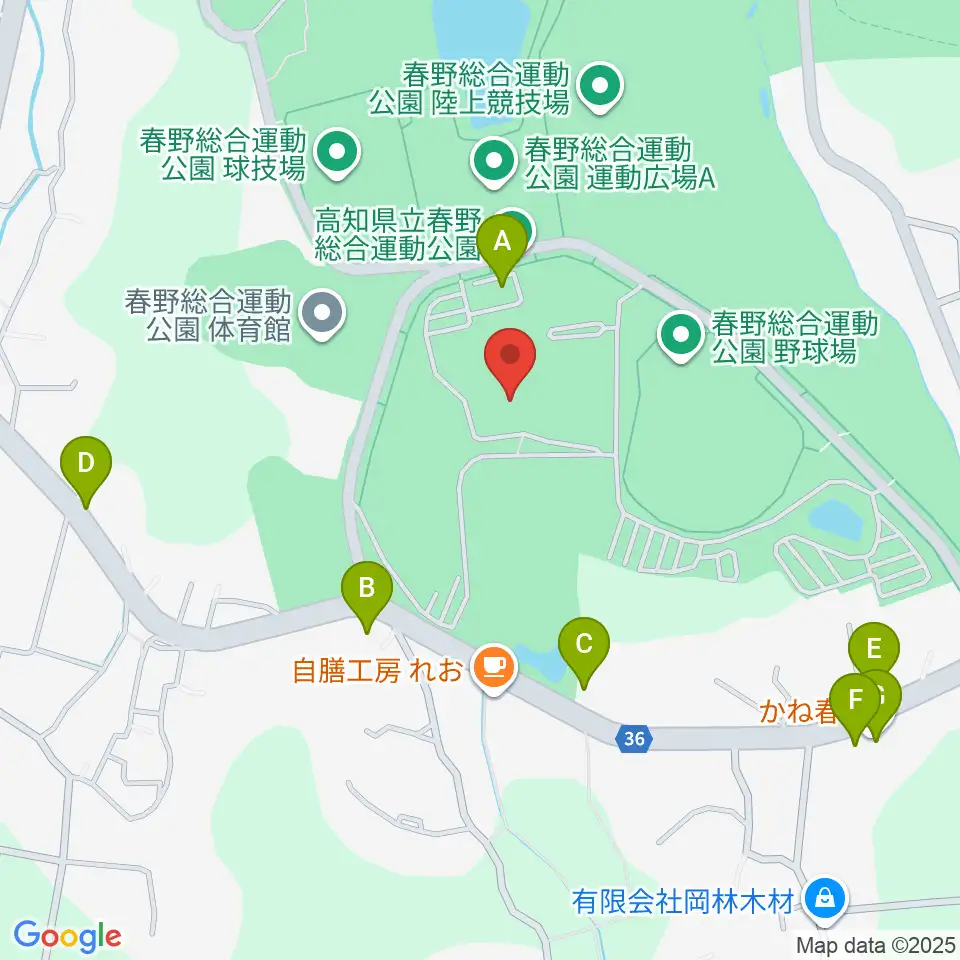 春野総合運動公園補助競技場周辺のファミレス・ファーストフード一覧地図