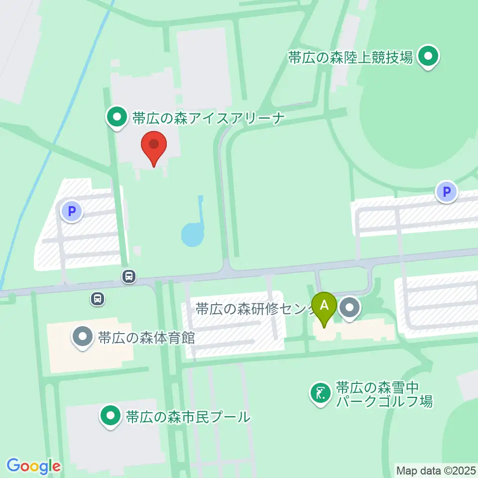 帯広の森アイスアリーナ周辺のファミレス・ファーストフード一覧地図