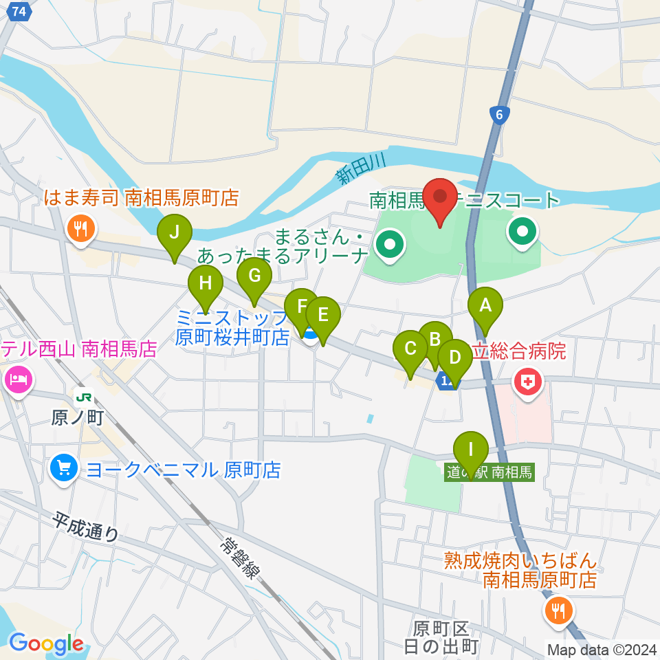 まるさん・あったまるスタジアム周辺のファミレス・ファーストフード一覧地図