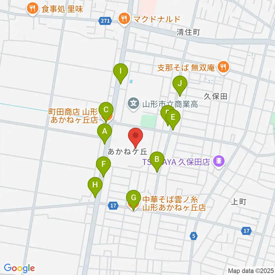 ネッツえがおフィールド周辺のファミレス・ファーストフード一覧地図