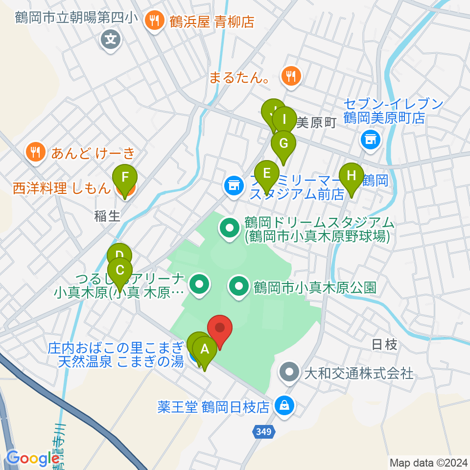 朝暘武道館周辺のファミレス・ファーストフード一覧地図