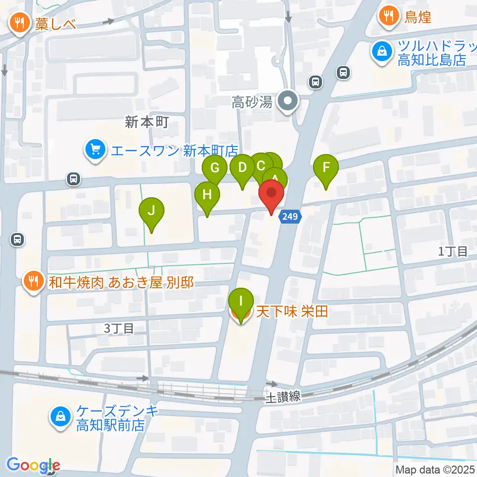 プレイヤーズラボ周辺のファミレス・ファーストフード一覧地図