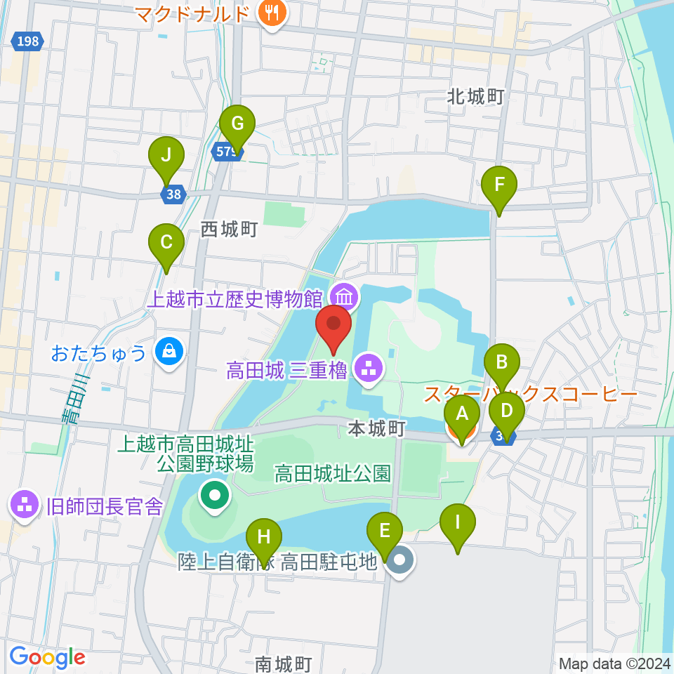 小林古径記念美術館周辺のファミレス・ファーストフード一覧地図