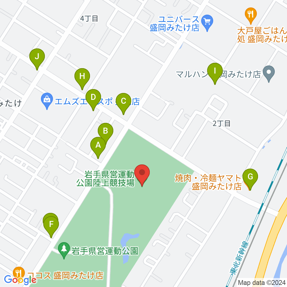 純情産地いわてトラフィール周辺のファミレス・ファーストフード一覧地図