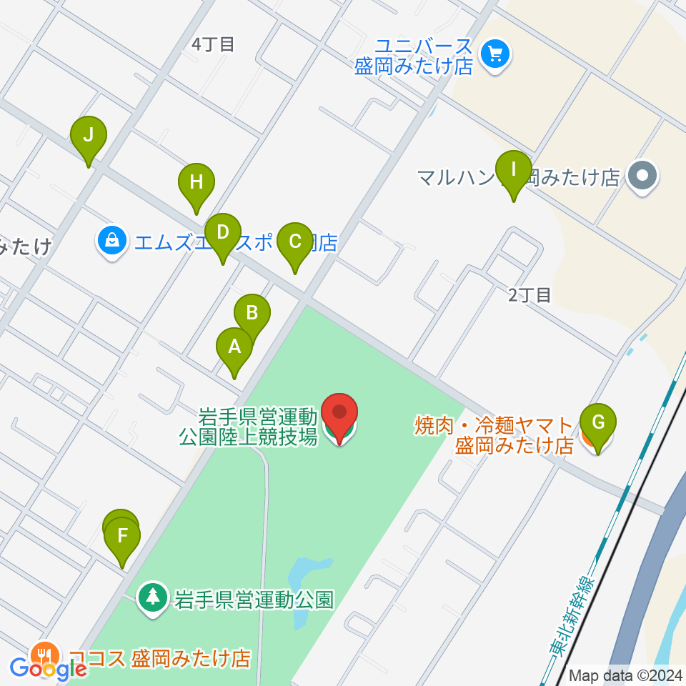 純情産地いわてトラフィール周辺のファミレス・ファーストフード一覧地図