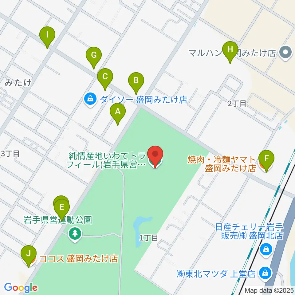純情産地いわてトラフィール周辺のファミレス・ファーストフード一覧地図