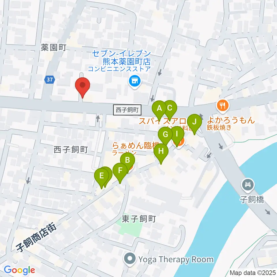 ロック会館周辺のファミレス・ファーストフード一覧地図