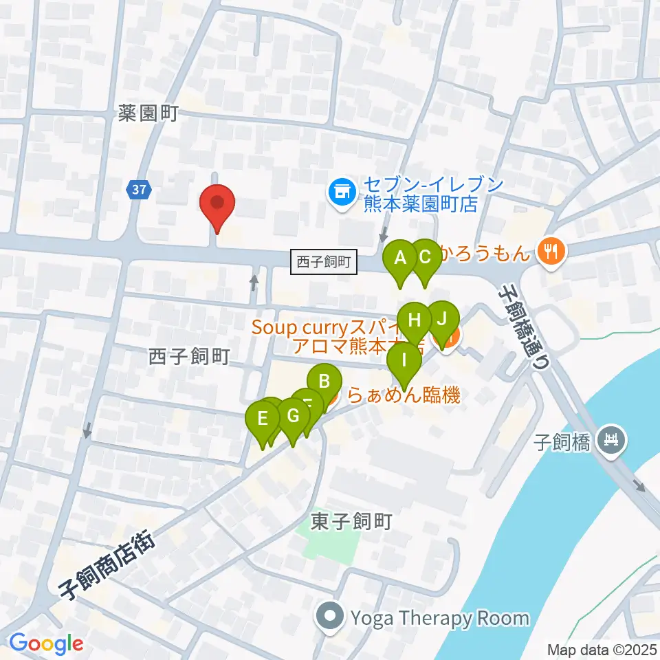 ロック会館周辺のファミレス・ファーストフード一覧地図