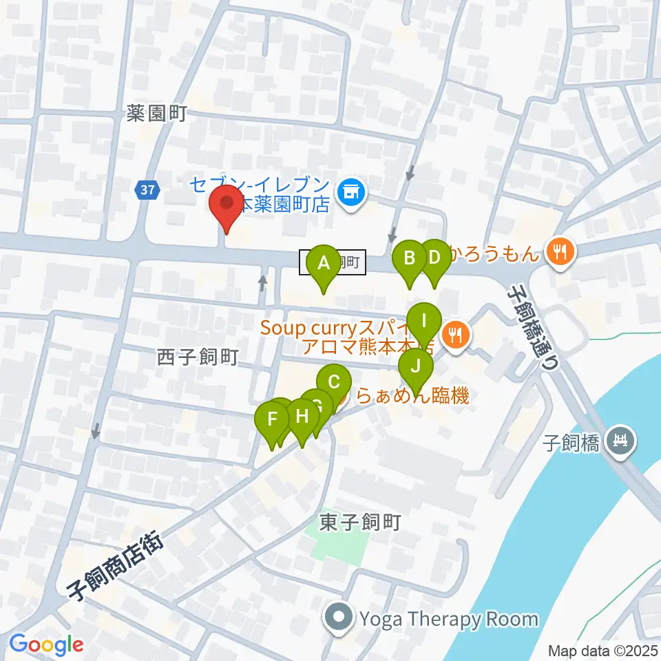ロック会館周辺のファミレス・ファーストフード一覧地図