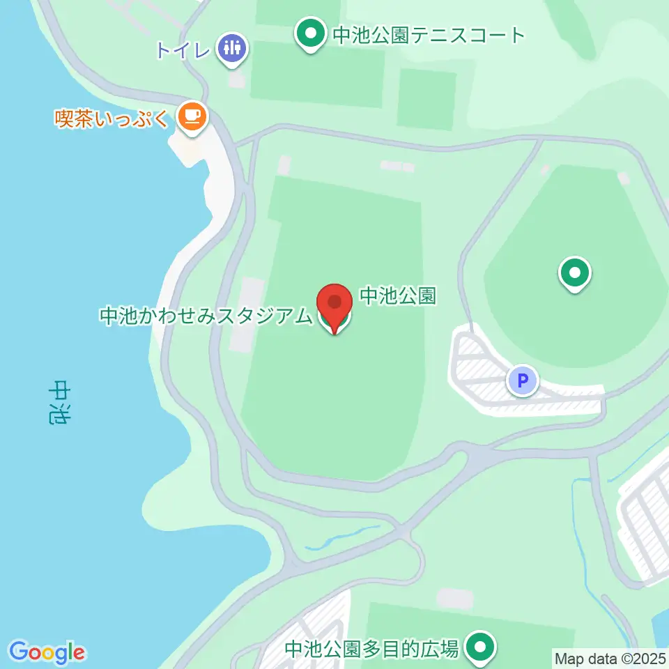 中池かわせみスタジアム周辺のファミレス・ファーストフード一覧地図