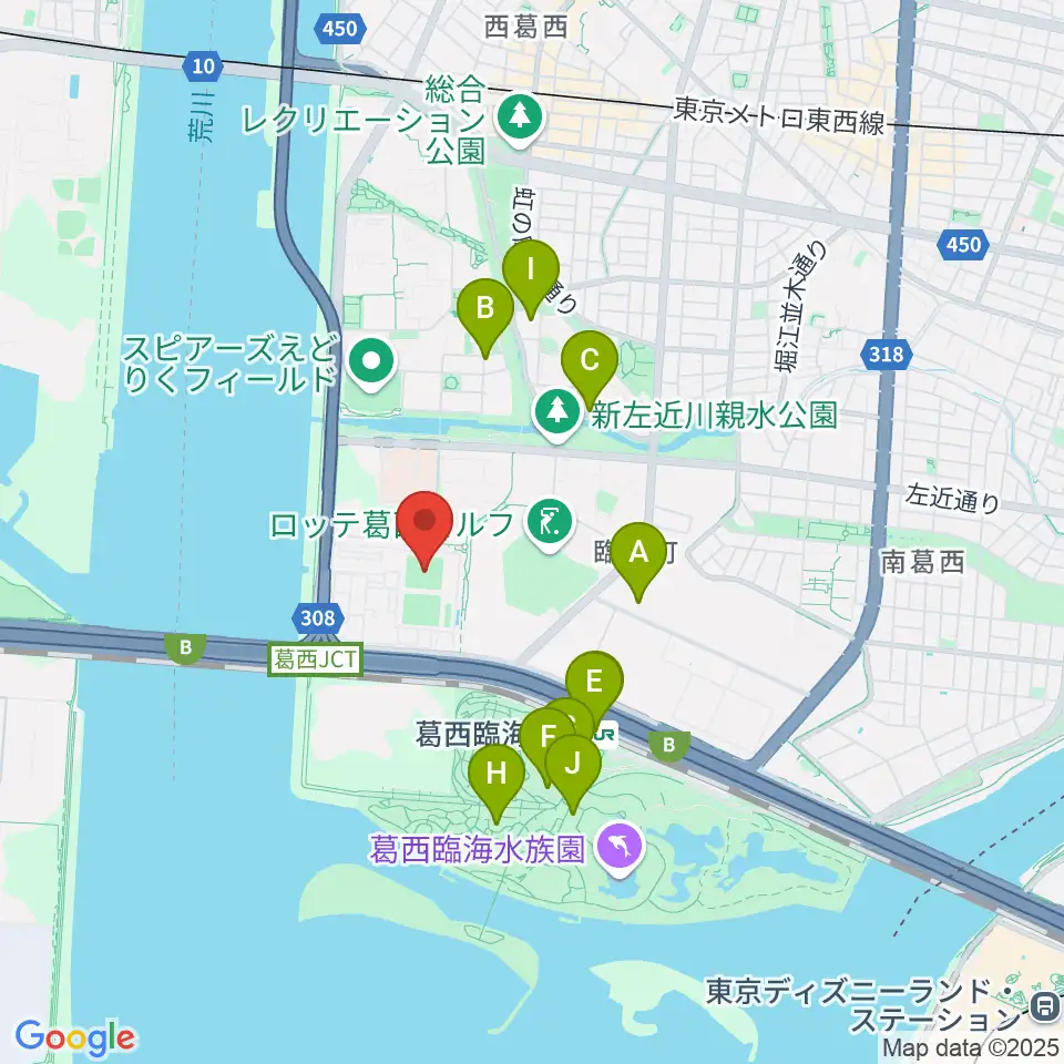 江戸川区臨海球技場多目的グラウンド周辺のファミレス・ファーストフード一覧地図
