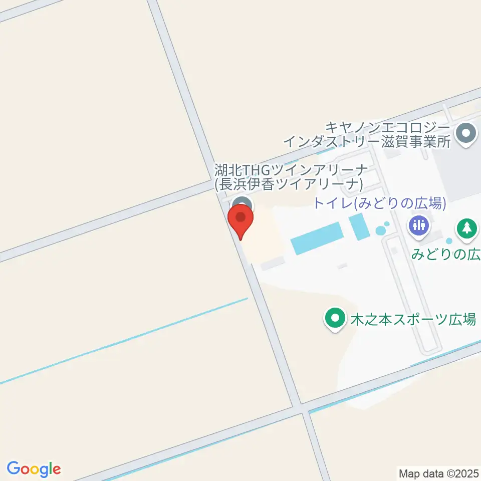 長浜伊香ツインアリーナ周辺のファミレス・ファーストフード一覧地図