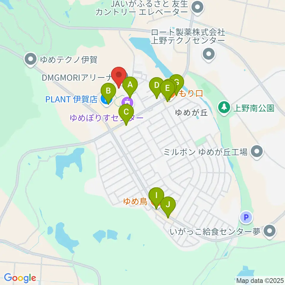 DMGMORIアリーナ周辺のファミレス・ファーストフード一覧地図