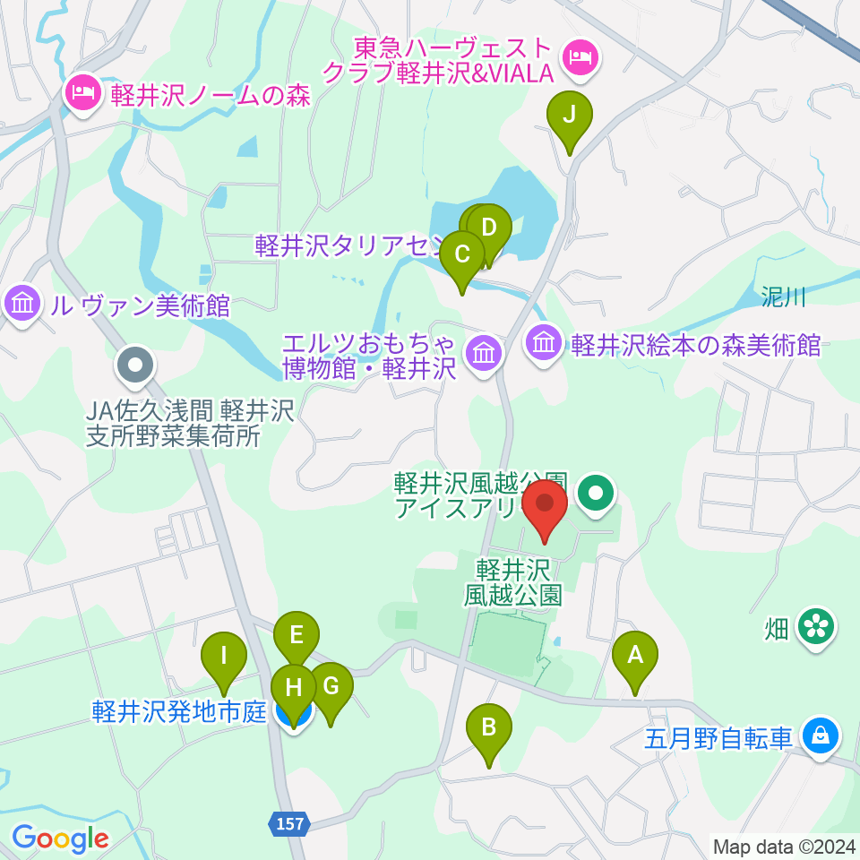 風越公園総合体育館周辺のファミレス・ファーストフード一覧地図