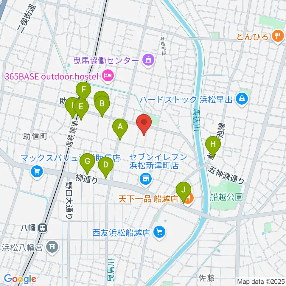 新津プロソニックスタジオ周辺のファミレス・ファーストフード一覧地図