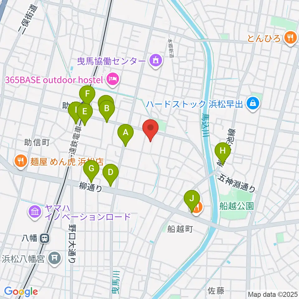 新津プロソニックスタジオ周辺のファミレス・ファーストフード一覧地図