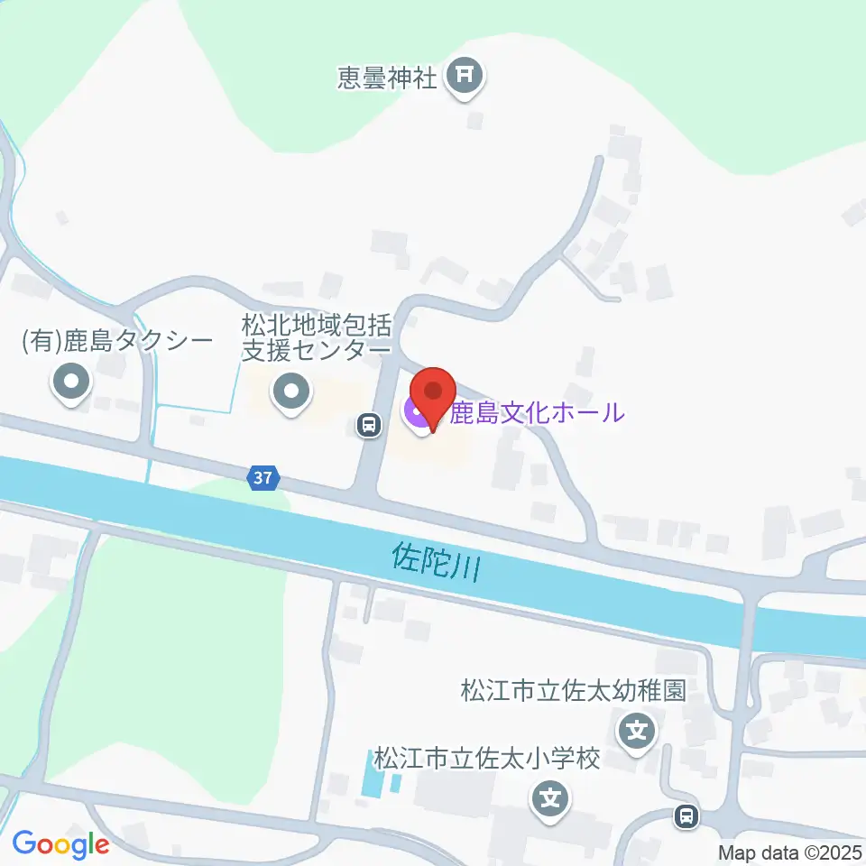 松江市鹿島文化ホール周辺のファミレス・ファーストフード一覧地図