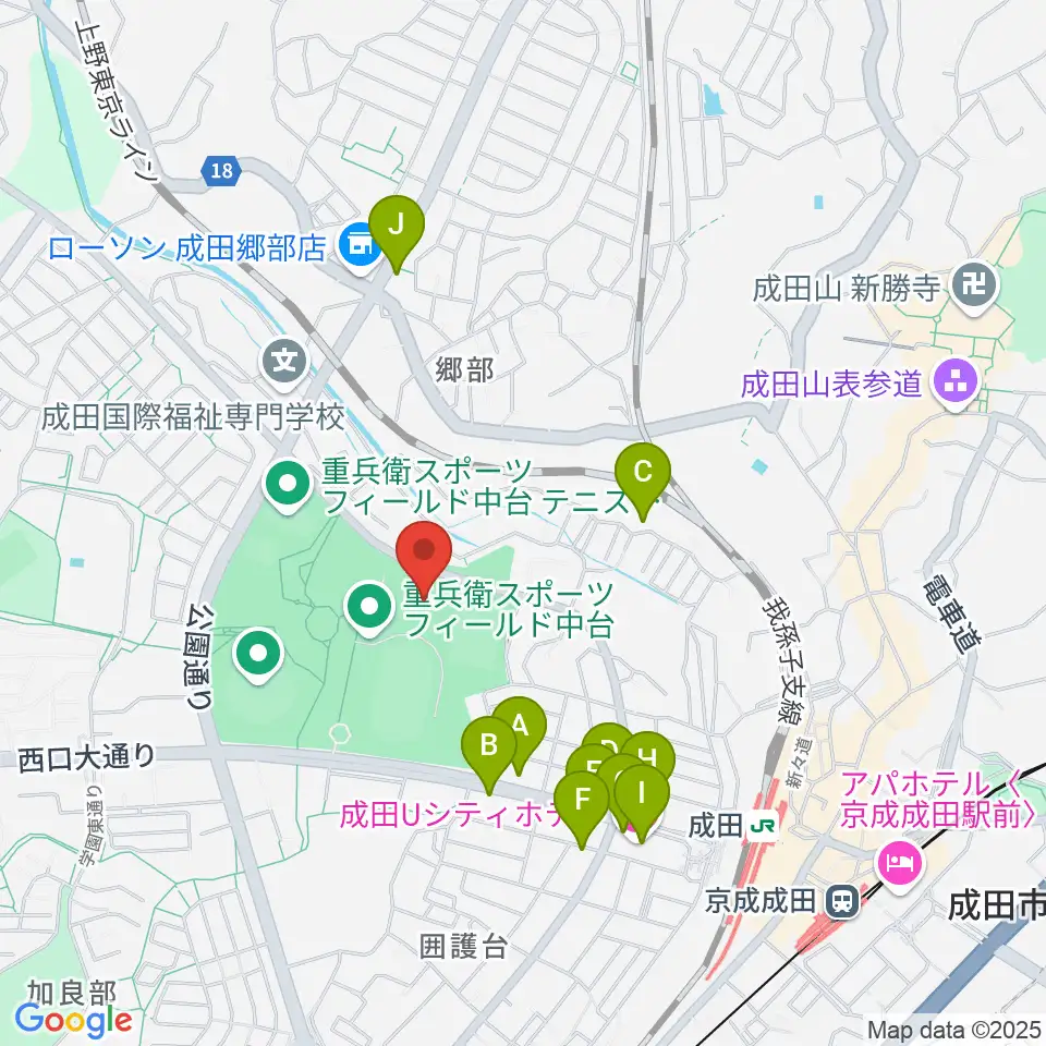 重兵衛スポーツフィールド中台体育館周辺のファミレス・ファーストフード一覧地図