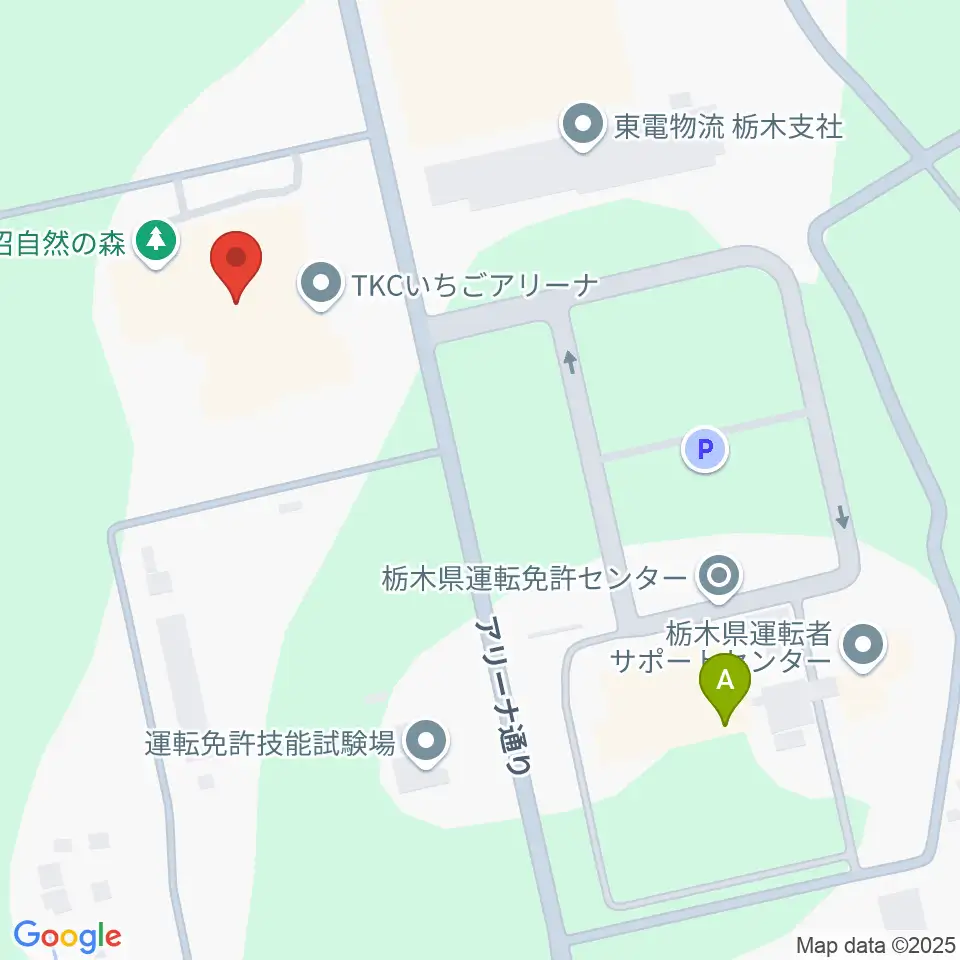TKCいちごアリーナ周辺のファミレス・ファーストフード一覧地図
