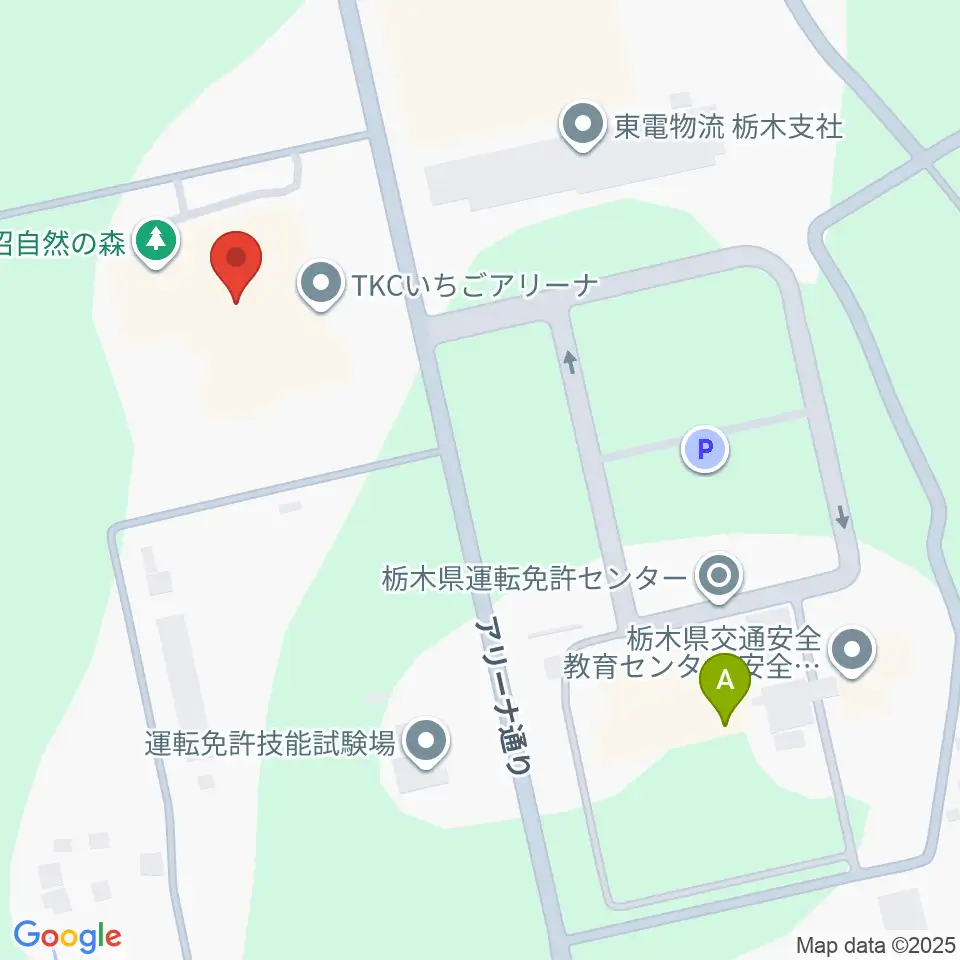 TKCいちごアリーナ周辺のファミレス・ファーストフード一覧地図