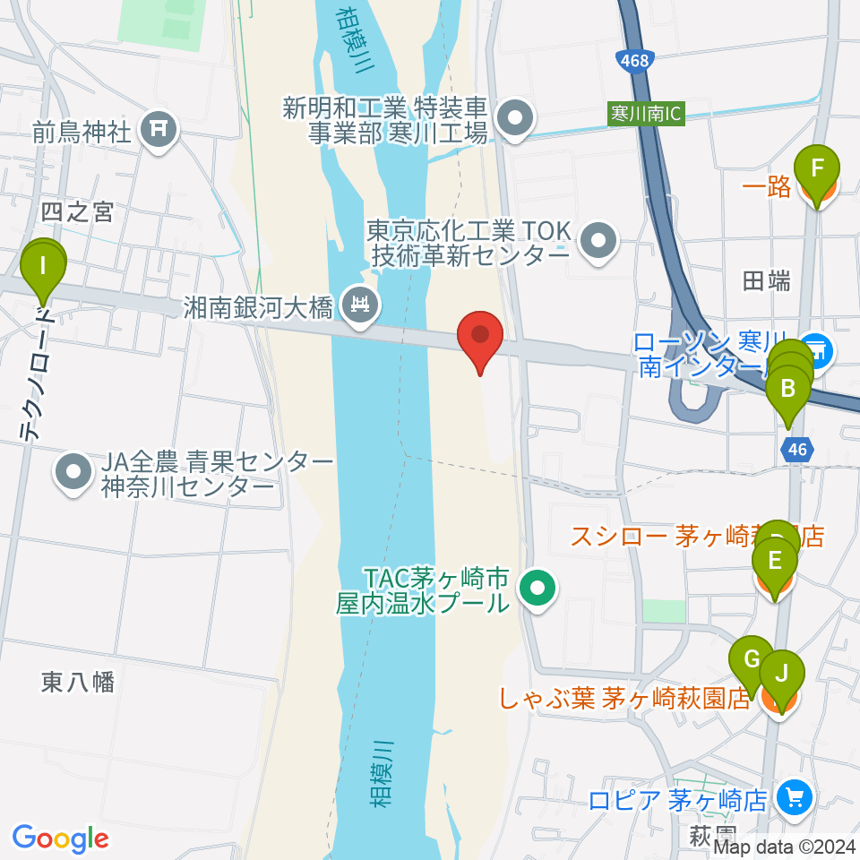 田端スポーツ公園多目的運動場周辺のファミレス・ファーストフード一覧地図