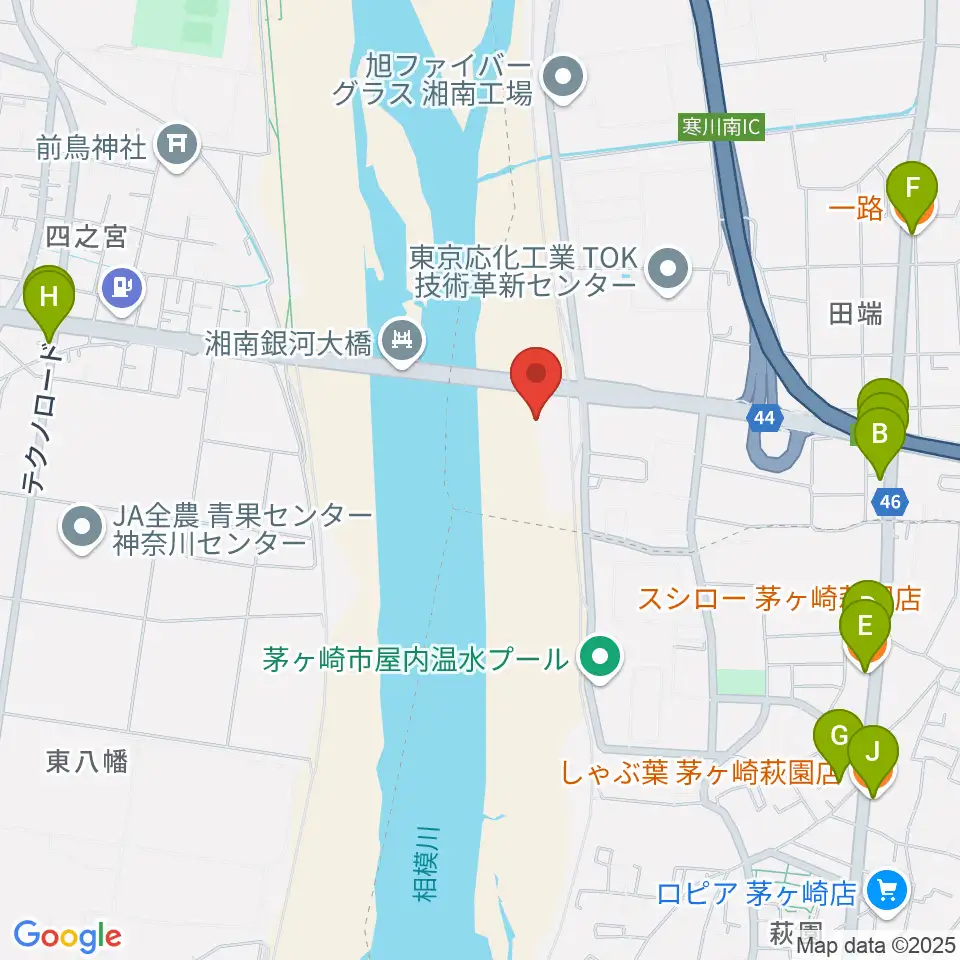 田端スポーツ公園多目的運動場周辺のファミレス・ファーストフード一覧地図