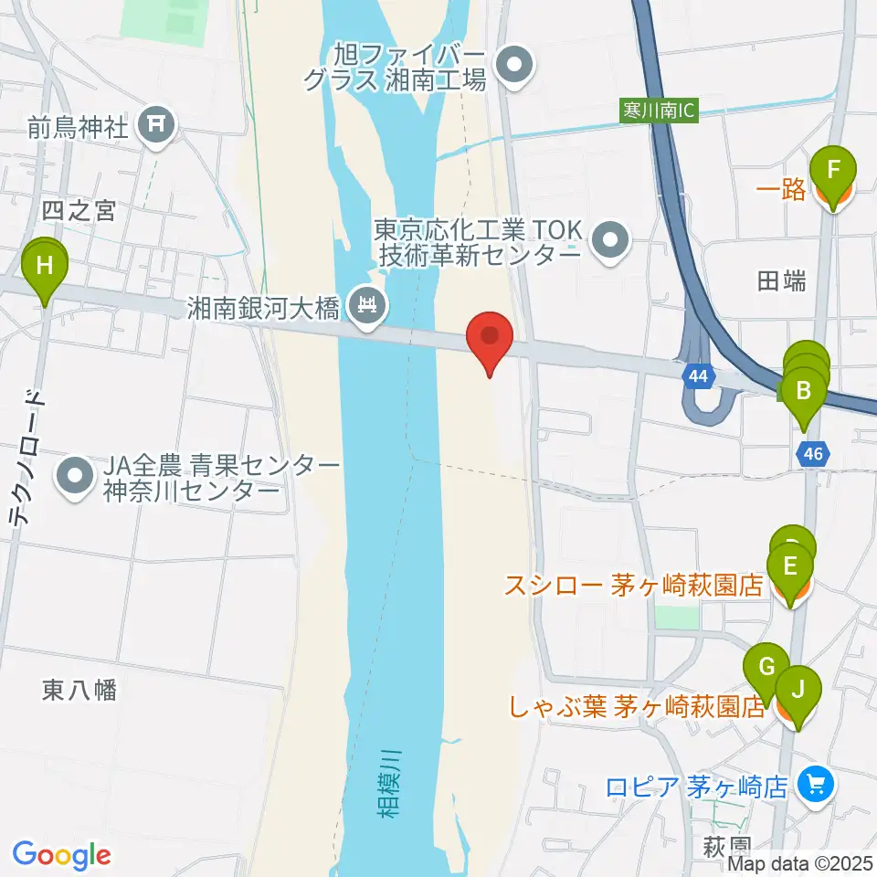 田端スポーツ公園多目的運動場周辺のファミレス・ファーストフード一覧地図