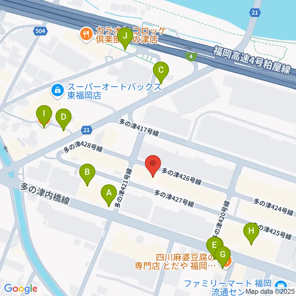 ナイスビームスタジオ周辺のファミレス・ファーストフード一覧地図