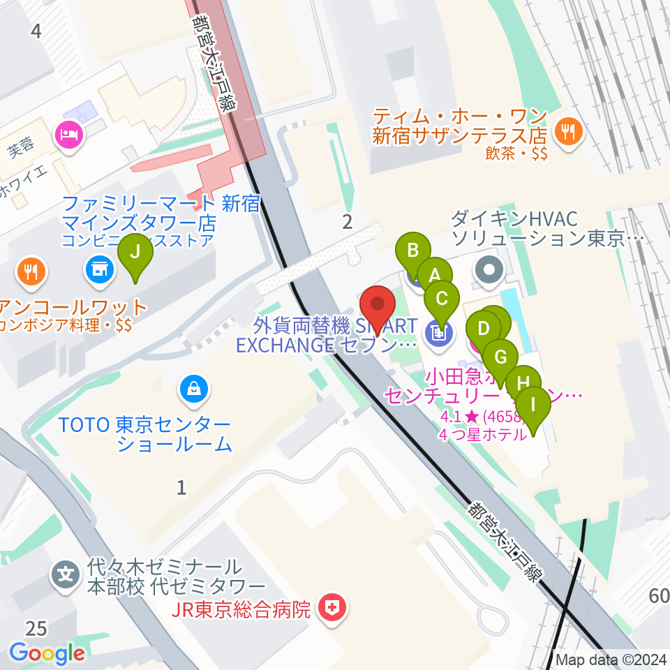 スタジオキーボード周辺のファミレス・ファーストフード一覧地図