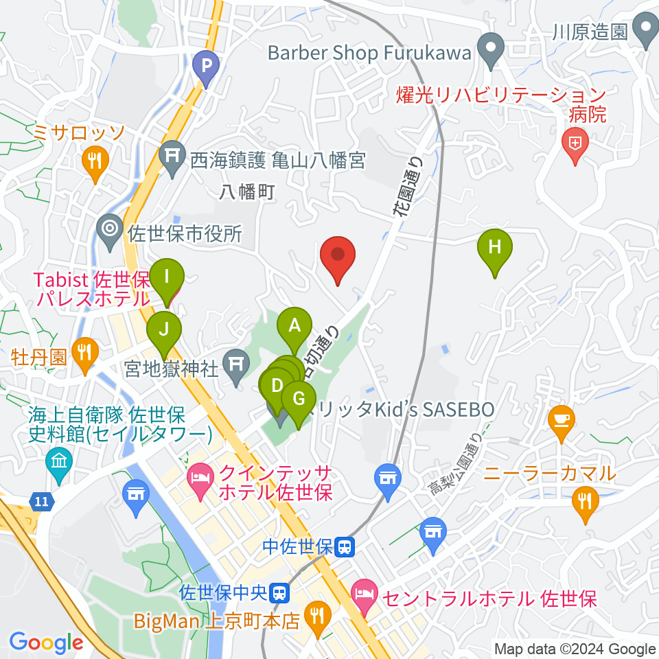 長崎県立武道館周辺のファミレス・ファーストフード一覧地図