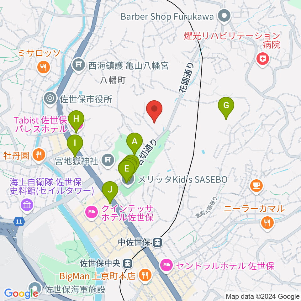 長崎県立武道館周辺のファミレス・ファーストフード一覧地図