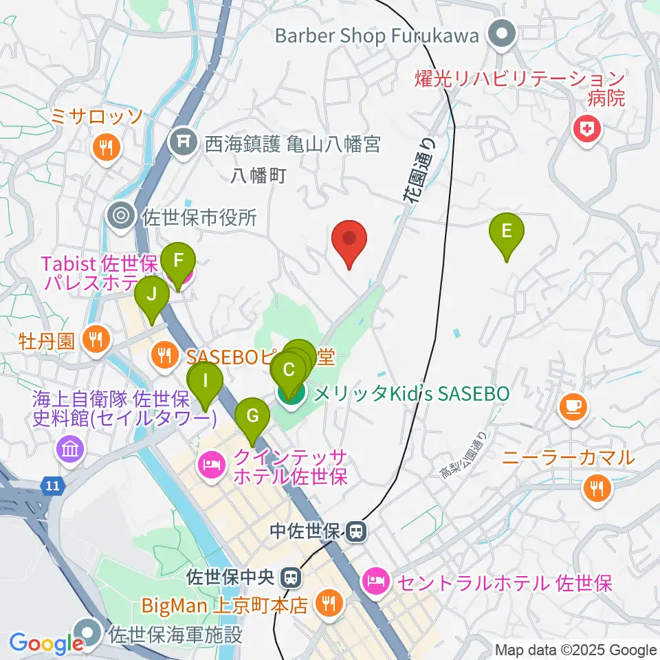 長崎県立武道館周辺のファミレス・ファーストフード一覧地図