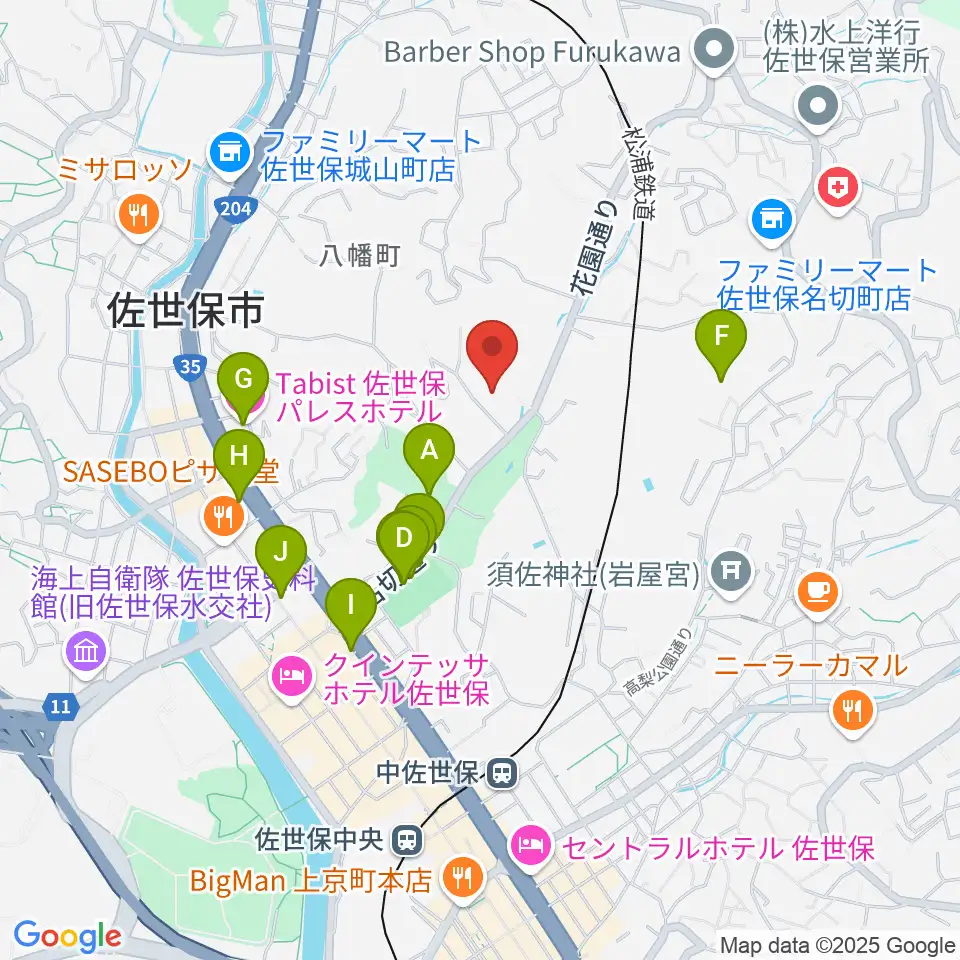 長崎県立武道館周辺のファミレス・ファーストフード一覧地図