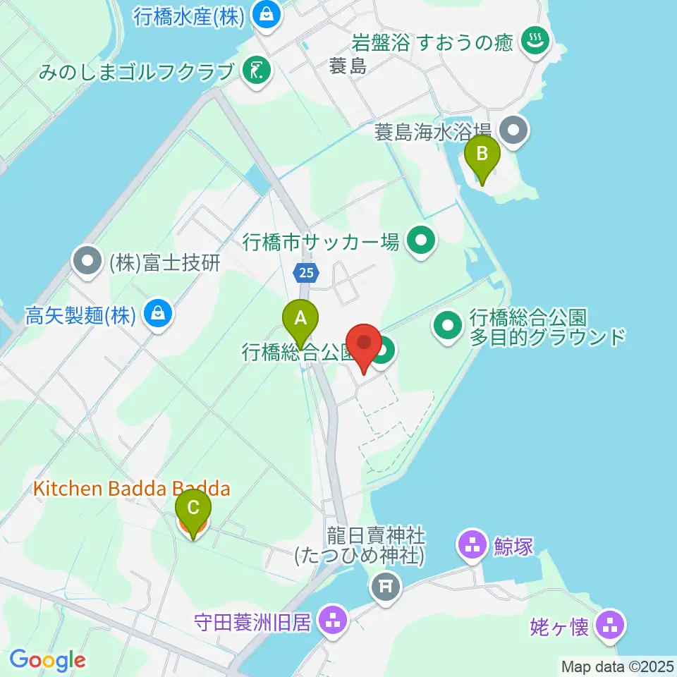 行橋市民体育館周辺のファミレス・ファーストフード一覧地図