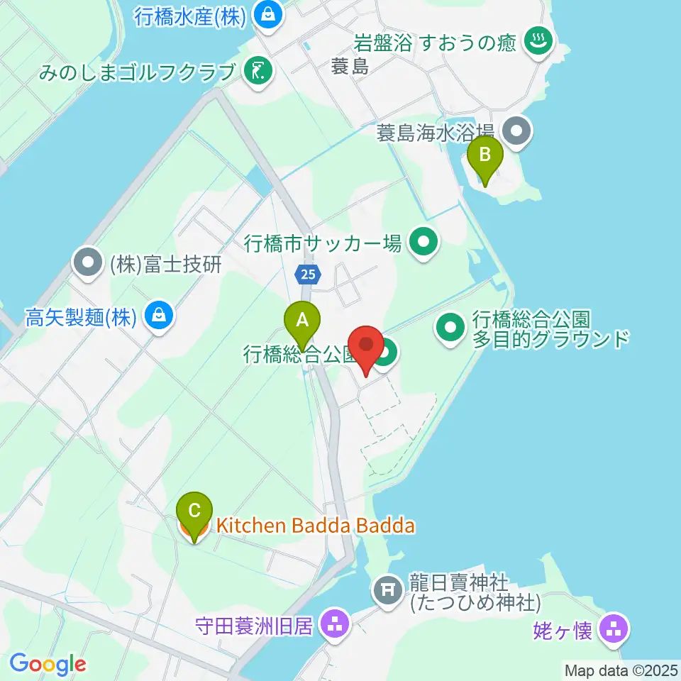 行橋市民体育館周辺のファミレス・ファーストフード一覧地図