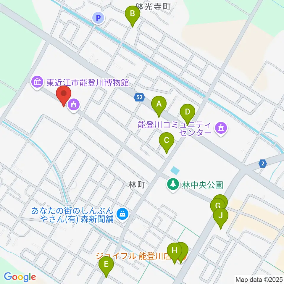 東近江市能登川アリーナ周辺のファミレス・ファーストフード一覧地図