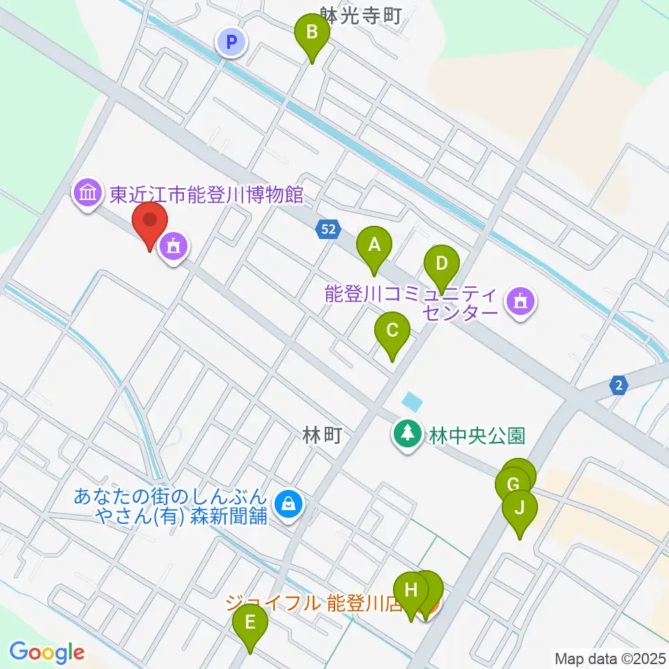 東近江市能登川アリーナ周辺のファミレス・ファーストフード一覧地図