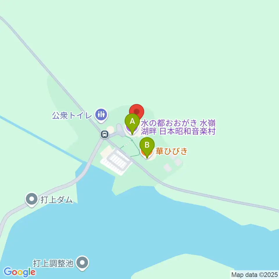 日本昭和音楽村 江口夜詩記念館周辺のファミレス・ファーストフード一覧地図