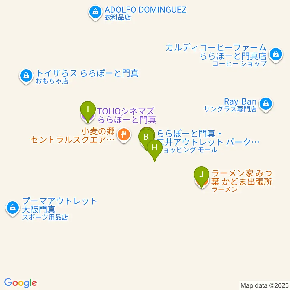 TOHOシネマズ ららぽーと門真周辺のファミレス・ファーストフード一覧地図