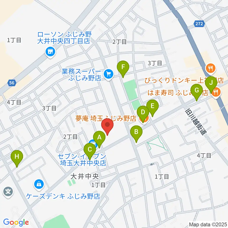 ふじみ野ステラ・ウェスト周辺のファミレス・ファーストフード一覧地図
