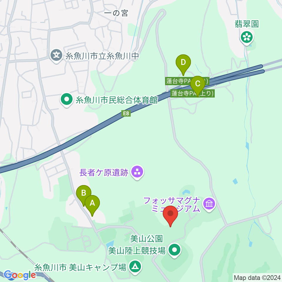 長者ケ原考古館周辺のファミレス・ファーストフード一覧地図