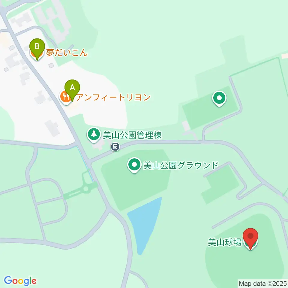 美山球場周辺のファミレス・ファーストフード一覧地図
